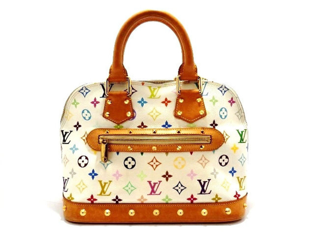 LOUIS VUITTON Alma Bag Handbag Multi Blanc White